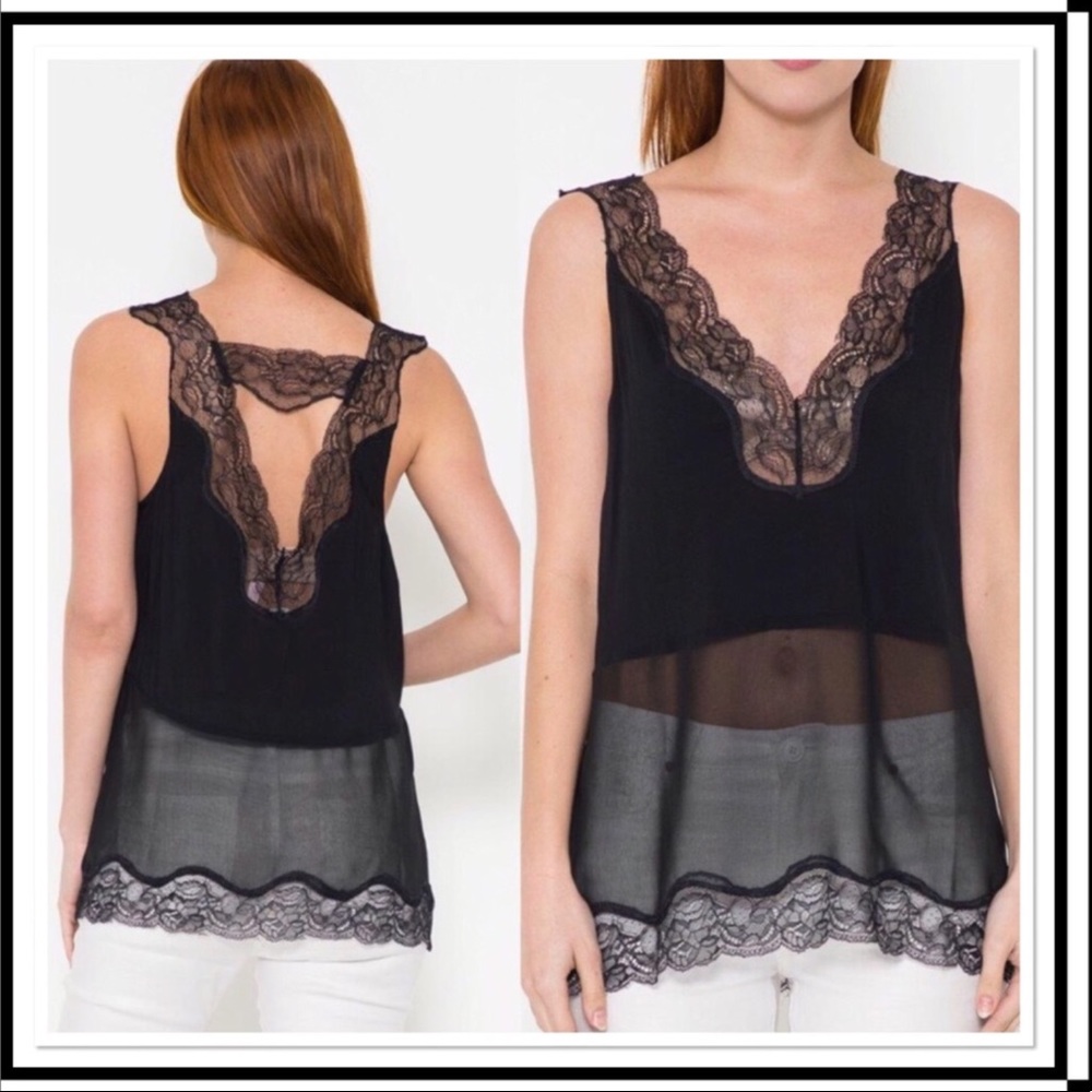 🌷🌷Black Lace Cami Top